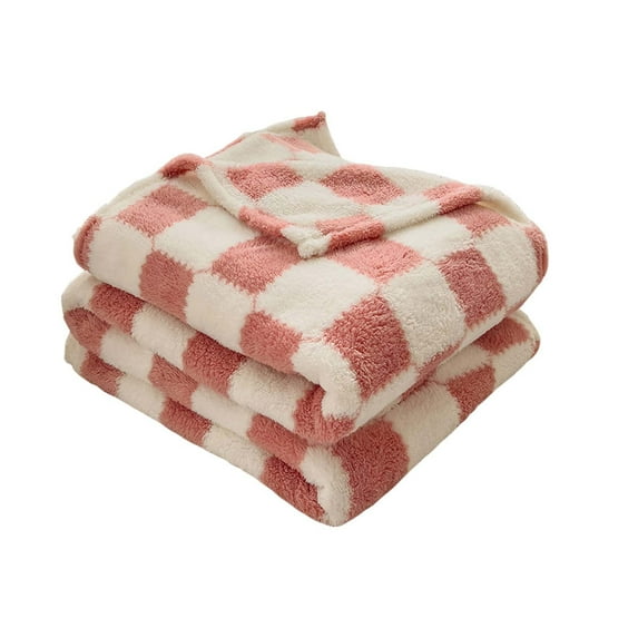 OAVQHLG3B Checkered Throw Blanket for Couch, Super Soft, Cozy & Warm Knit Blanket, Breathable, Lightweight & Fluffy for Bed & Sofa, 39x59 Inches