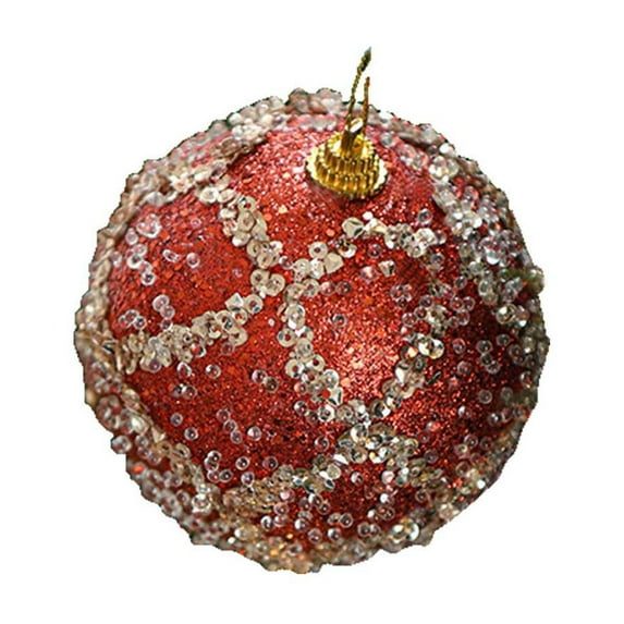 OAVQHLG3B Christmas Ball Ornaments Glitter Sequin Foam Ornaments Hanging Christmas Tree Ball Decorations Indoor Outdoor for Xmas Wedding Party Holiday Decor