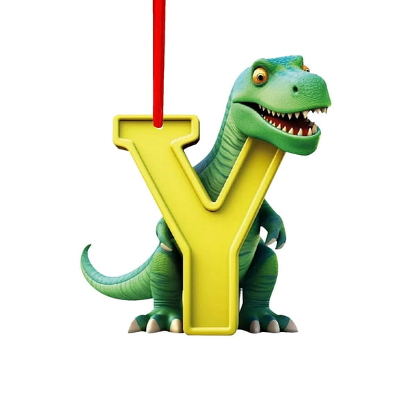 OAVQHLG3B Christmas Dinosaur Ornaments 26 Letter Cartoon Pendant, Acrylic Dino Figures Hanging Gift for Christmas Tree, Funny Dinosaur Decor, Christmas Dinosaur Cartoon Pendant,Christmas Decor