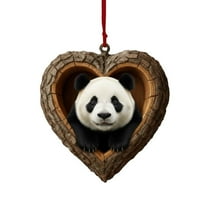 OAVQHLG3B Christmas Ornaments Heart Shape Christmas Tree Decorations Pine Cone Animal Acrylic Ornaments Rustic Hanging Decor for Holiday Winter Party Gift