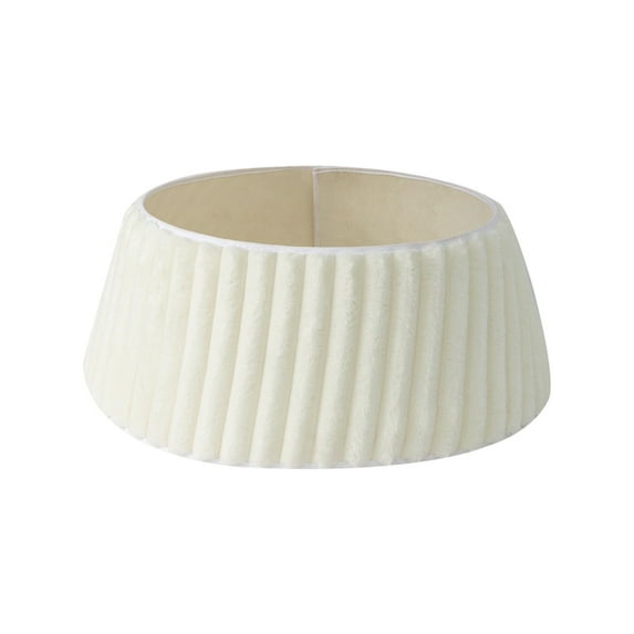 OAVQHLG3B Christmas Tree Collar, Rustic White Luxury Plush Tree Collar with Stripe Textured Pattern, Soft Fluffy Xmas Tree Ring Boho Tree Skirt for Holiday Decorations Indoor Home Decor