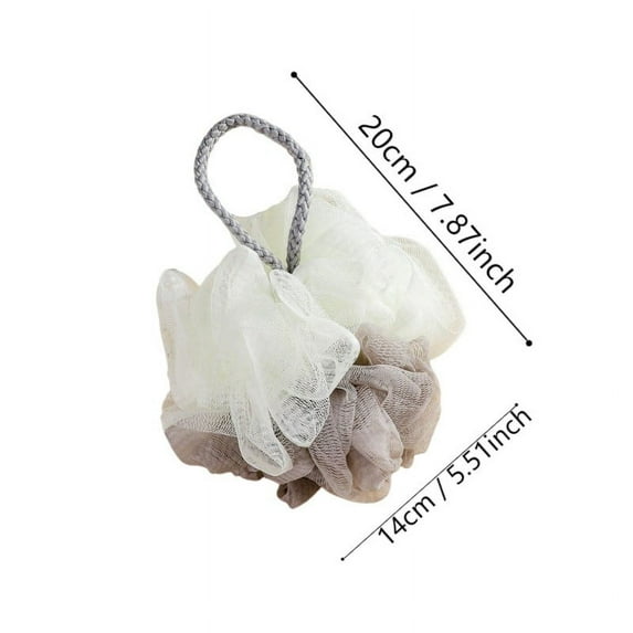 OAVQHLG3B Bath Loofah Sponge, Shower Loofah Exfoliating Body Scrubber Sponge, Bath Mesh Pouf Ball for Women and Men