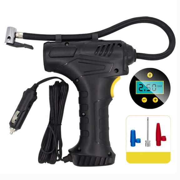 OAVQHLG3B Compressor Tire Inflator Portable Inflator Pump For Car Tires 12V DC Auto Tire Pump With Digital Pressure Gauge, With Emergency LED Light For Car, Bicycle