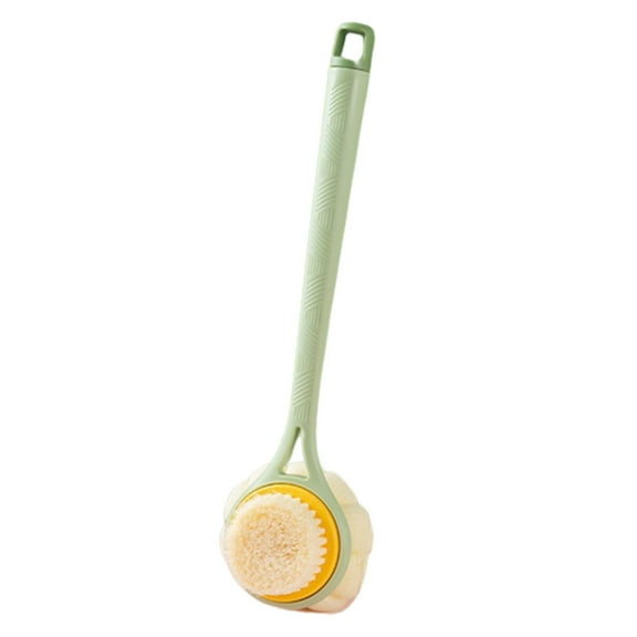 OAVQHLG3B Loofah Back Scrubber for Shower, Wooden Long Handle Bath Sponge Lufa Shower Brush, Soft Nylon Mesh Back Cleaner Washer, Women & Men Exfoliating Luffa Pouf on a Stick for Body