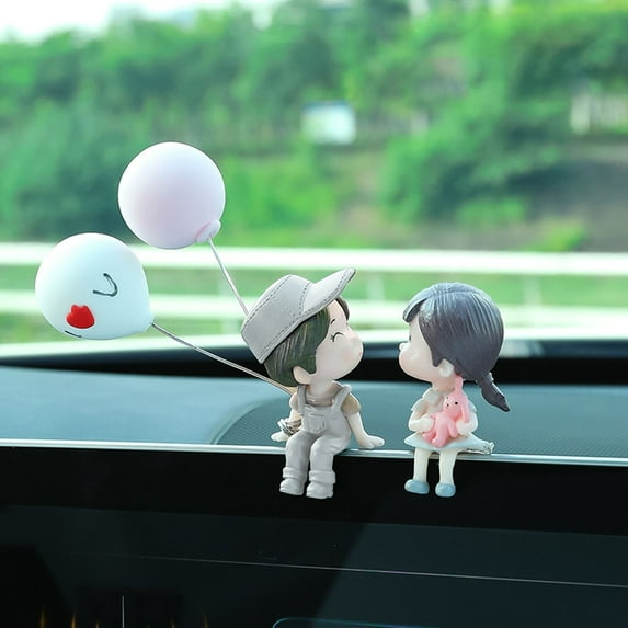 OAVQHLG3B Couple Cute Ornaments Couple Figure Figurines Balloons Ornaments For Car Dashboard