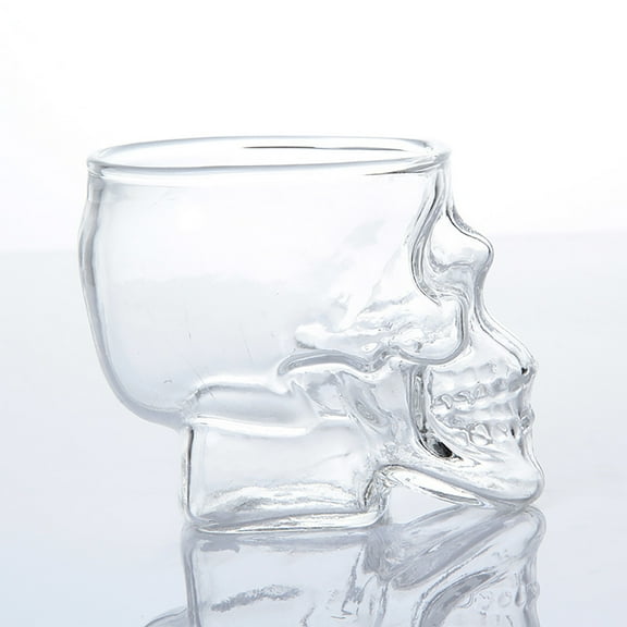 OAVQHLG3B Creative Skull Cup, Fun Entertainment Glassware, Wine Glass Carved Design, Vodka Glass, New Crystal Skull Cup, Halloween and Christmas Decoration Gifts