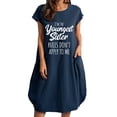 thumbnail image 1 of OAVQHLG3B Crewneck Letters Pockets Dress for Women Straight Short Sleeve Midi Dresses Beach Dress Summer Women Vestidos Vestir, 1 of 4