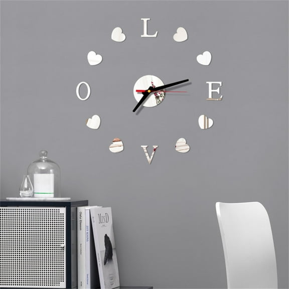OAVQHLG3B DIY Wall Clock 3D Mirror Surface Sticker Home Office Decor Clock
