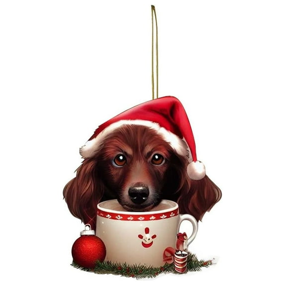 OAVQHLG3B Dachshund Christmas Ornament, Funny Dog Christmas Tree Ornament, Dachshund Christmas Decorations, Dog Lovers Gift Idea Xmas Decor for Christmas Tree Car Backpacks