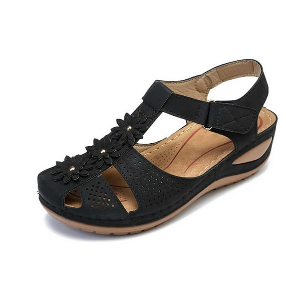 OAVQHLG3B Dress Sandals for Women Clearance Women's Ladies Girl Comfortable Hollow Flowers Round Toe Sandals Soft Sole Shoes