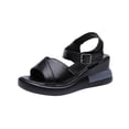 thumbnail image 1 of OAVQHLG3B Dress Sandals for Women Summer Ladies Shoes Casual Women's Sandals Flat Buckle Wedge Heels Sandals, 1 of 7