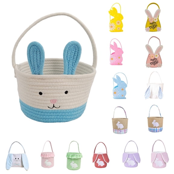 OAVQHLG3B Easter Basket, Easter Baskets for Kids, Boys Easter Basket Lovely Bunny Basket, Easter Toy for Boys Girls Baby Kids, Infant Easter Gifts Basket Personalized