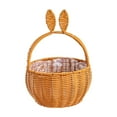 thumbnail image 1 of OAVQHLG3B Easter Basket with Handle Bunny Easter Woven Picnic Basket for Kids with Cute Rabbit Ears Rattan Gift Wicker Woven Empty for Candy Storage Toy Girl Party Supplies, 1 of 7