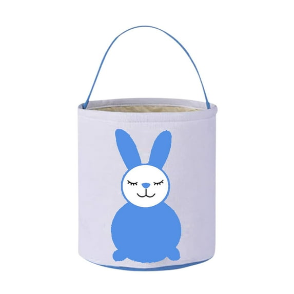 OAVQHLG3B Easter Basket for Kids, Cute Easter Bucket Stuffers Bags with Bunny Ears for Easter Eggs Hunting, Easter Party Decorations, Candy Gifts Toys Storage, Blue Easter Baskets