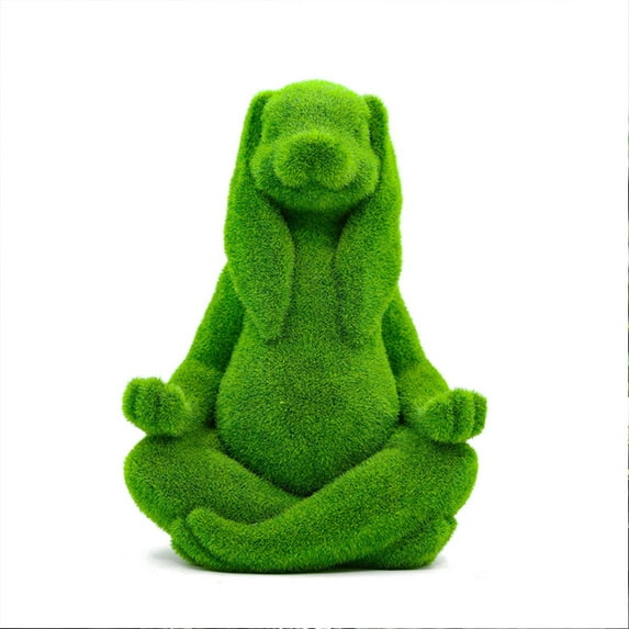 OAVQHLG3B Easter Bunny Decorative Ornament, Garden Decoration Artificial Green Moss Rabbit Sculpture Easter Decoration Party Gifts Baking Table and Home Decoration 11.4inch