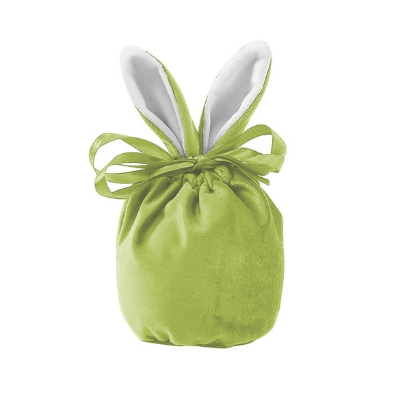 OAVQHLG3B Easter Decoration Ears Velvet Bags Easter Decor Bunny Drawstring Velvet Bag Candy Packing Bag Gift Bag With Cute Ear