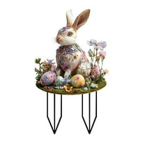 OAVQHLG3B Easter Decoration Easter Colored Eggs And Bunnies Inserted The Ground