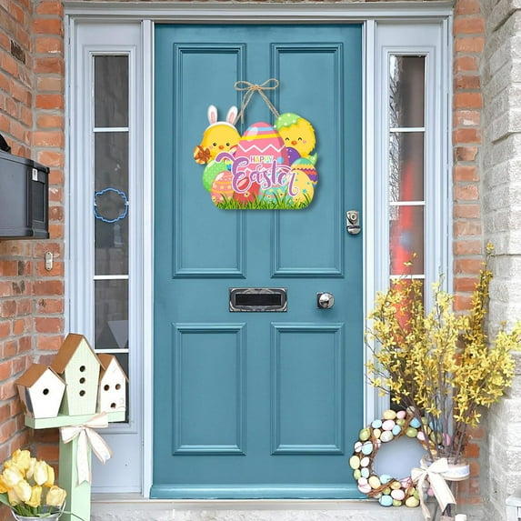 OAVQHLG3B Easter Decoration for Home Easter Cute Rabbits Paper Door Hanging Party Scene Decoration Pendant Supplies Decoration Behind The Main Entrance Window Decoration