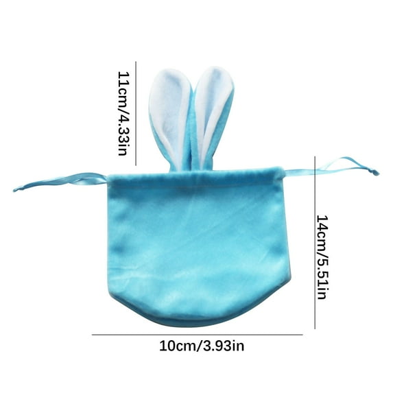 OAVQHLG3B Easter Decoration for Home Ears Velvet Bags Easter Decor Bunny Drawstring Velvet Bag Candy Packing Bag Gift Bag With Cute Ear