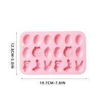 AnuirheiH Easter Silicone Chocolate Mold 18-Cavity Egg Rabbit Bunny Shaped Mould Chocolate Candy Cake Fondant Jelly Pudding Manual Soap Hot Chocolate Cocoa Bombs Making of Easter Party