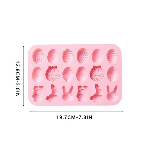 AnuirheiH Easter Silicone Chocolate Mold 18-Cavity Egg Rabbit Bunny Shaped Mould Chocolate Candy Cake Fondant Jelly Pudding Manual Soap Hot Chocolate Cocoa Bombs Making of Easter Party