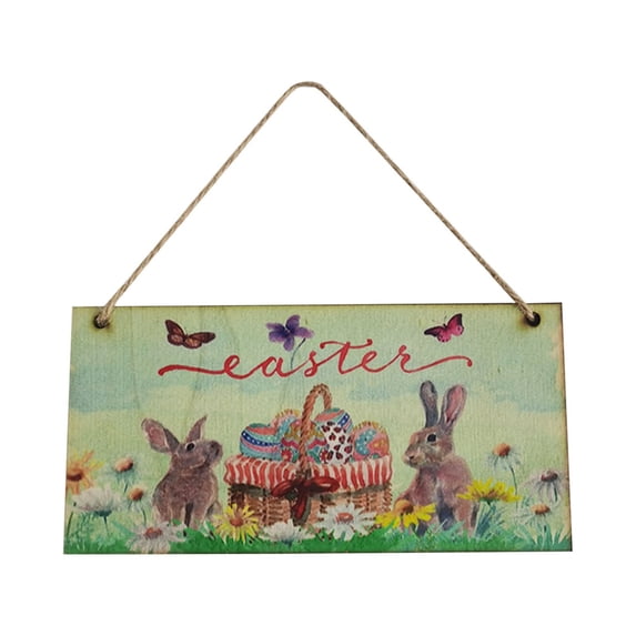 Utoimkio Easter Eggs Easter Decorations Creative Painted Wooden Rabbit Pendant Home Decorations Ornaments Easter Decor