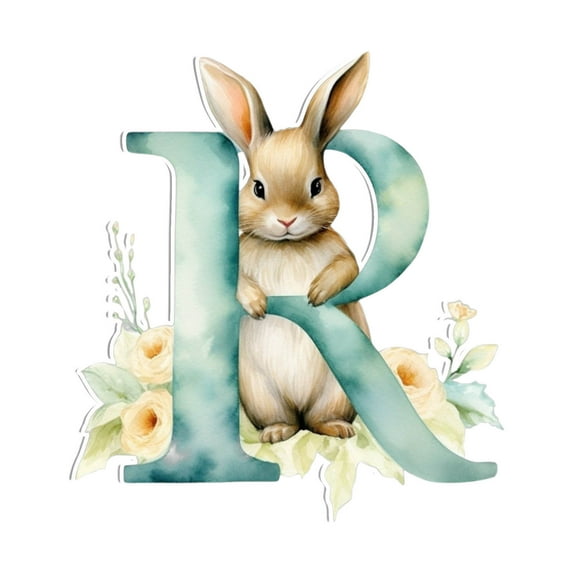 OAVQHLG3B Easter Ornaments 26 Letter Bunny Pendants Cartoon Pendant Acrylic Rabbit Figures DIY Hanging Gift for Party Supplies Birthday Gift Funny Bunny Decor