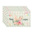 thumbnail image 1 of OAVQHLG3B Easter Placemats Set of 4, 12 x 17 Inch Spring Eggs Place Mats Watercolor Floral Leaves Table Mats for Easter Farmhouse Indoor Outdoor Holiday Kitchen Dining Party Decoration, 1 of 6