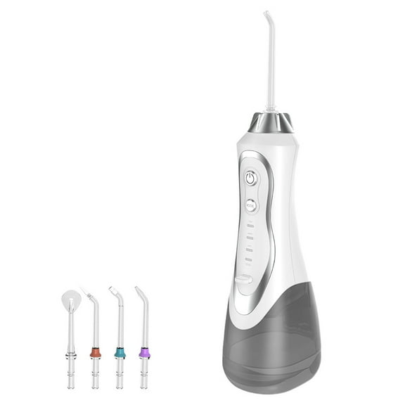 OAVQHLG3B Electric Tooth Irrigator With 4 Nozzles, Portable & Rechargeable IPX7 Waterproof Strong Battery Life Water Toothbrush Pick For Family Travel