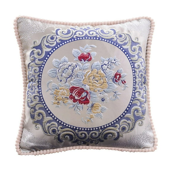 OAVQHLG3B European Embossed Pillow, Decorative Lumbar Cushion, 19-inch, for Sofa, Car, Bedroom Back Support