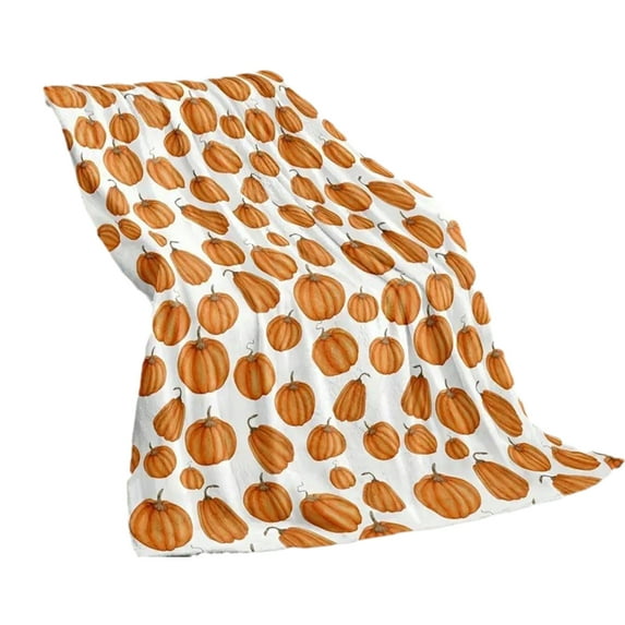 OAVQHLG3B Fall Throw Blanket Soft Flannel Harvest and Pumpkin Blanket, Warm 27x39 Inch Autumn Blanket for Couch, Bed, Living Room