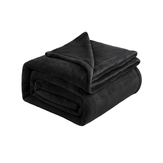 OAVQHLG3B Flannel Fleece Blanket 27x20 inches , All Season Lightweight Super Soft Cozy Blanket for Bed Sofa and Couch, Dark Grey