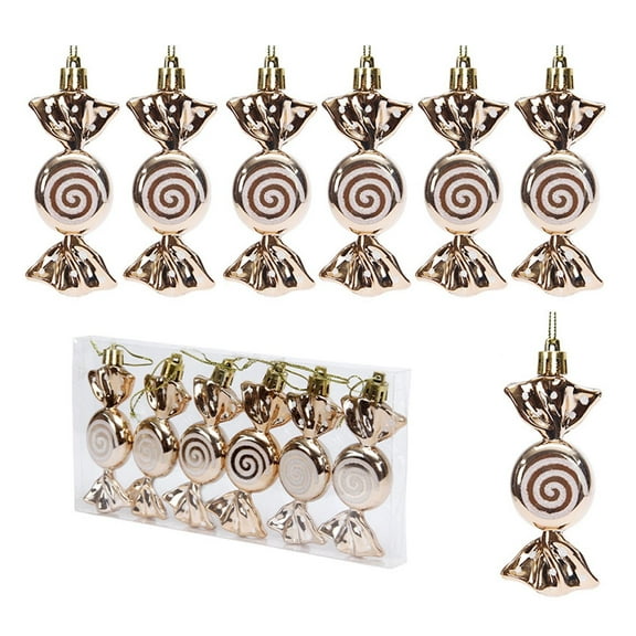 Clearance! Flat Colored Plating Bright Candy Pendant Christmas Tree Decoration Christmas Pendant Pendant