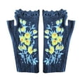 thumbnail image 1 of OAVQHLG3B Gloves Ladies Fashion Vintage Knitted Gloves Flower Hollow Out Embroidered Warm Half Finger Woman's Gloves, 1 of 6