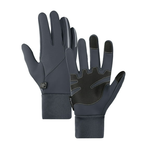 OAVQHLG3B Gloves Unisex Winter Warm Waterproof Gloves Outdoor Cycling Zipper Touch-Screen Gloves