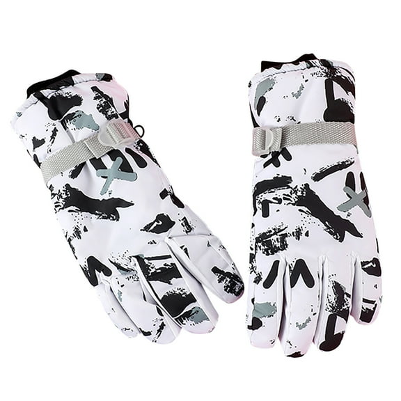 OAVQHLG3B Gloves Woman's Gloves Winter Outdoor Windproof Ski Riding Plus Velvet Double Layer Warm Gloves