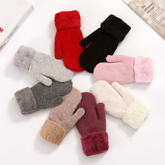 OAVQHLG3B Gloves Women's Winter Gloves Warm Lining - Cozy Warmer Plush Thick Gloves Mittens