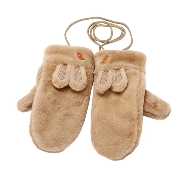 OAVQHLG3B Gloves Women's Winter Outdoor Riding Cute Cartoon Plus Velvet Thick Warm Plush Halter Gloves