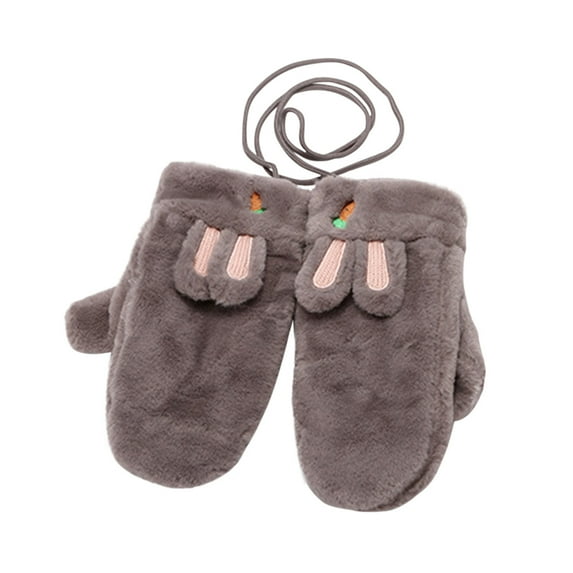 OAVQHLG3B Gloves Women's Winter Outdoor Riding Cute Cartoon Plus Velvet Thick Warm Plush Halter Gloves
