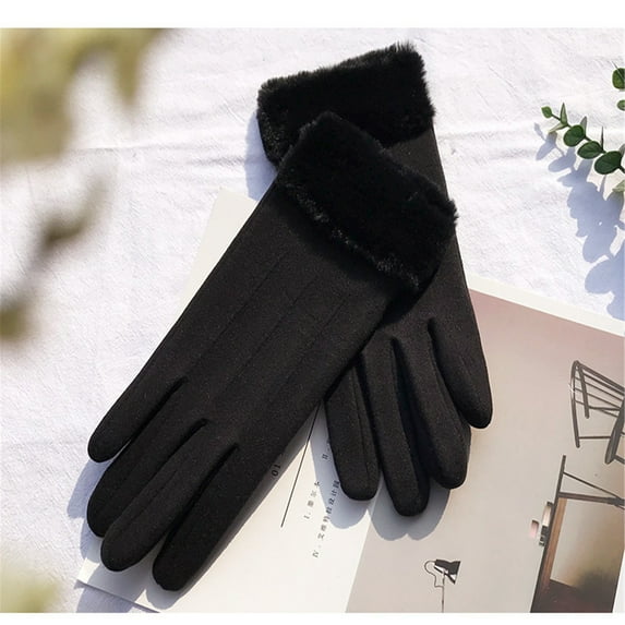 OAVQHLG3B Gloves Women's Winter Warm Thickening Plus Velvet Gloves Windproof Outdoor Cycling