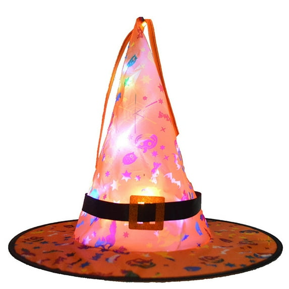 OAVQHLG3B Halloween Decorations Witch Hat Lights, Halloween LED Hanging Lighted Glowing Witch Hats Battery Operated String Lights for Outdoor Indoor Yard Tree Garden Party Décor