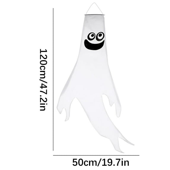 OAVQHLG3B Halloween Ghost Windsocks Hanging Decorations - Flag Wind Socks for Home Yard Outdoor Decor Party Supplies
