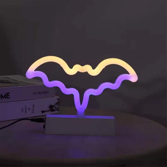 OAVQHLG3B Halloween Neon Sign,Halloween Decorations Spooky Light with Pattern, Indoor Table Lamp Decoration,USB or Battery Powered LED Neon Signs for Halloween Party,Bar,Room Decor
