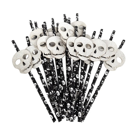 OAVQHLG3B Halloween Paper Straws 50 Pcs Straws Disposable Biodegradable Paper Drinking Straws For Halloween Party Supplies