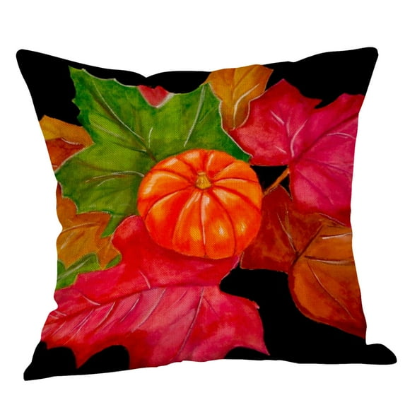 OAVQHLG3B Halloween Pillow Case, Pumpkin Print Pillow Cover, Happy Halloween Linen Sofa Bed Throw Cushion Cover Halloween Decoration (18" x 18")