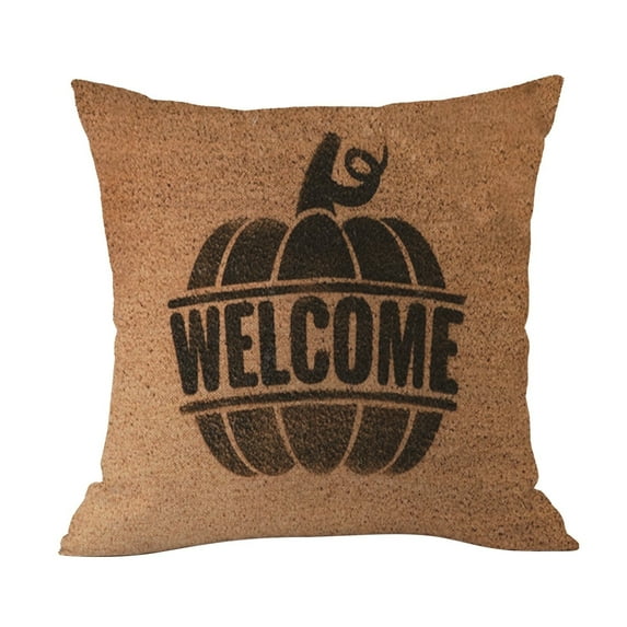 OAVQHLG3B Halloween Pillow Case, Pumpkin Print Pillow Cover, Happy Halloween Linen Sofa Bed Throw Cushion Cover Halloween Decoration (18" x 18")