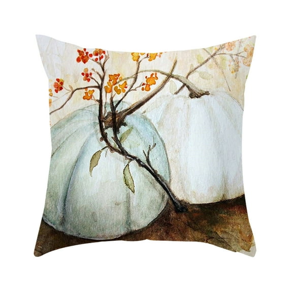 OAVQHLG3B Halloween Pillow Covers 18 x 18 Ghost Pumpkin Pillow Cases Trick or Treat Pillow Covers Linen Sofa Bed Throw Cushion Cover Halloween Decoration