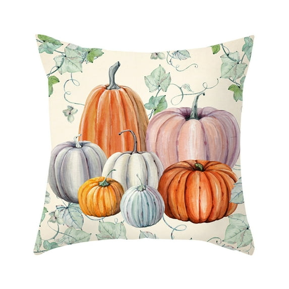 OAVQHLG3B Halloween Pillow Covers 18 x 18 Ghost Pumpkin Pillow Cases Trick or Treat Pillow Covers Linen Sofa Bed Throw Cushion Cover Halloween Decoration