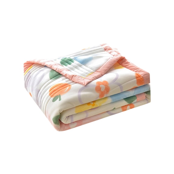 OAVQHLG3B Ice Silk Summer Quilt, Cooling Thin Bedspread, Breathable Washable, for Double Single Bed, Seasonal Gift