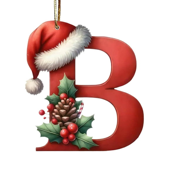OAVQHLG3B Initial Christmas Ornaments for Tree Decorations,26 Letter Decorative Hanging Christmas Alphabet Letters DIY Craft Ornaments for Christmas Tree